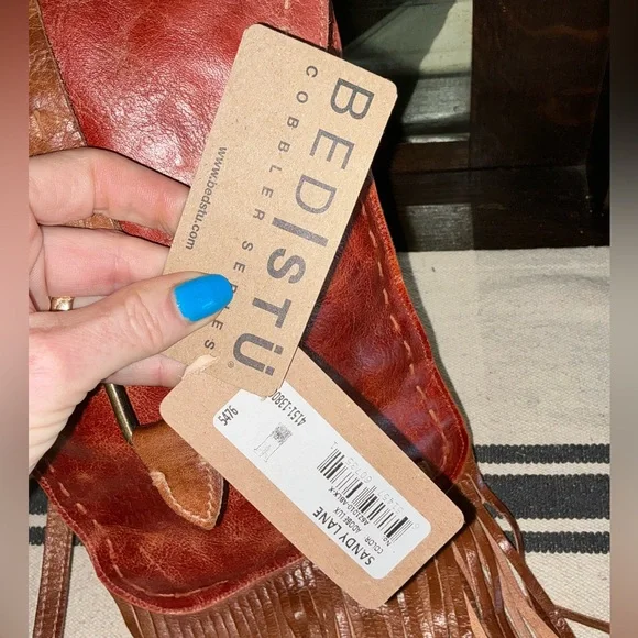 NWT Bed Stu Leather SANDY LANE Fringe Crossbody Bag Adobe Lux MSRP $205 - Picture 7 of 13